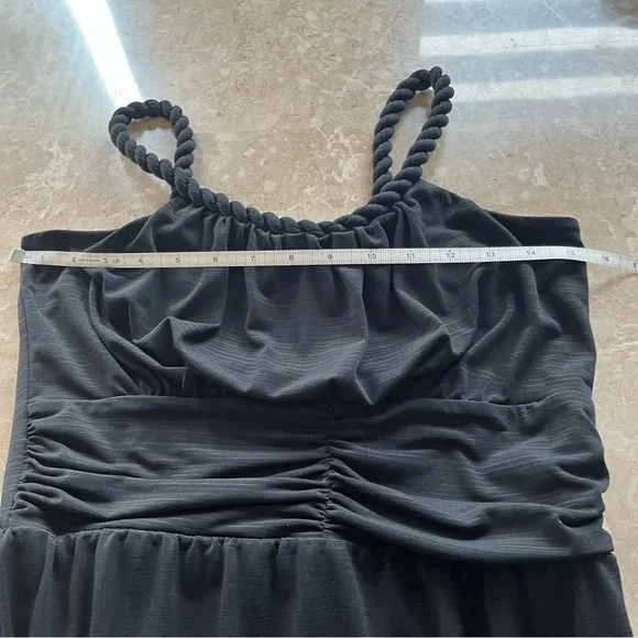Ricki’s size small black dress with corded straps ruffled waist - Picture 7 of 8